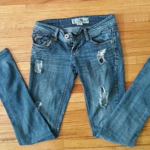 Medium Wash Ripped Skinny Jeans
