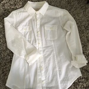 LOFT Collard White Button Down Sz XS