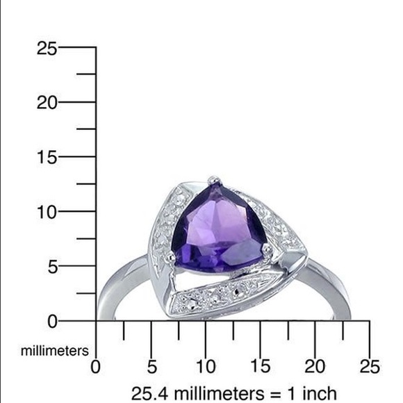 Sterling silver amethyst CZ ring - Picture 2 of 3