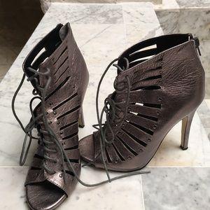 DV bronze color high heel ankle bootie.