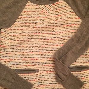 Jcrew Tweed Front Merino Sweater in gray