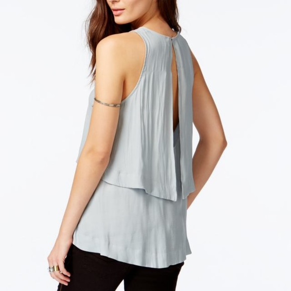 Free People Tiered Cutout Top Gray - Picture 2 of 3