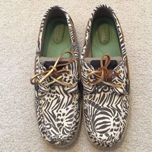 Zebra print Sperrys