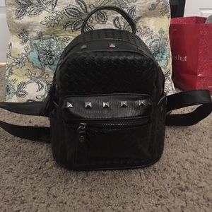 Black studded mini backpack