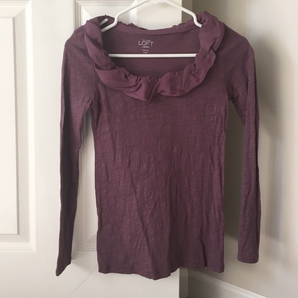 Purple Ruffled color long sleeved shirt