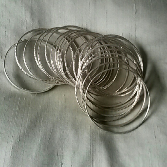 Set of silver bangles