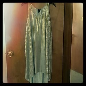 High-low Golden Metallic Dress