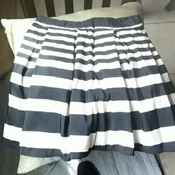 Black and white striped skirt.