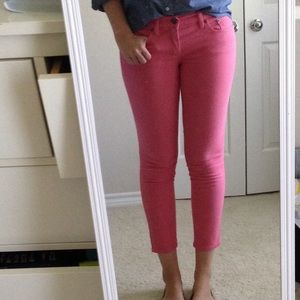 J crew pink toothpick pants