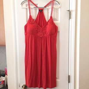 Dark orange halter dress