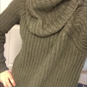 Olive green cowl neck sweater