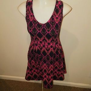 Charlotte Russe Pink & Black Printed Dress. Small
