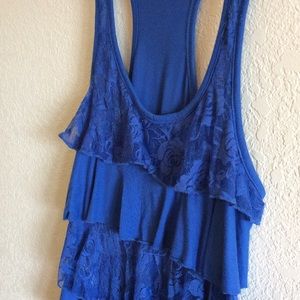 Lace ruffle tank top!