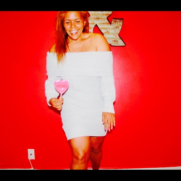 Gray Sweater Dress - Picture 2 of 2