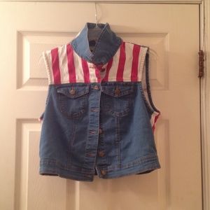 Denim vest American flag