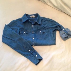 Chambray shirt.