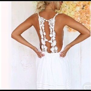 Adorable Short White Open-Back Dress! Brand New!