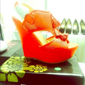 Burnt Orange Wedge Heel
