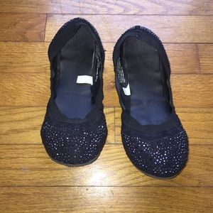 sparkly stretchy black flats