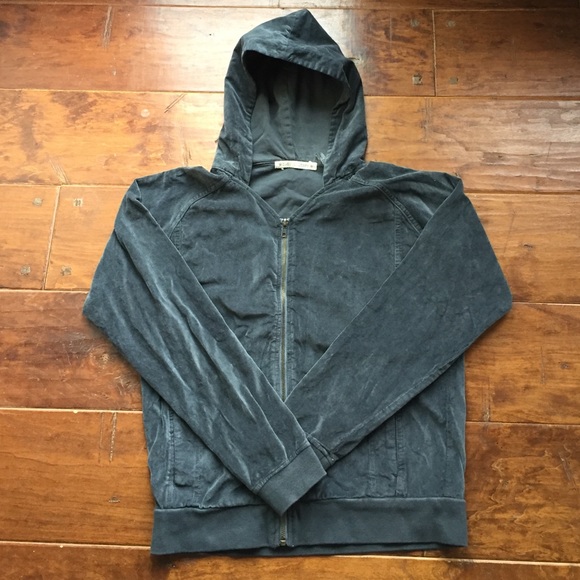 Gray velour hoodie NWOT