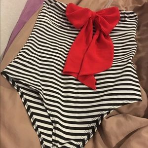 Sailor blue and white striped body suit