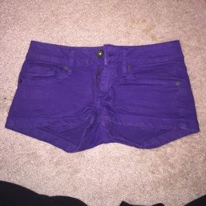 Purple bullhead denim shorts