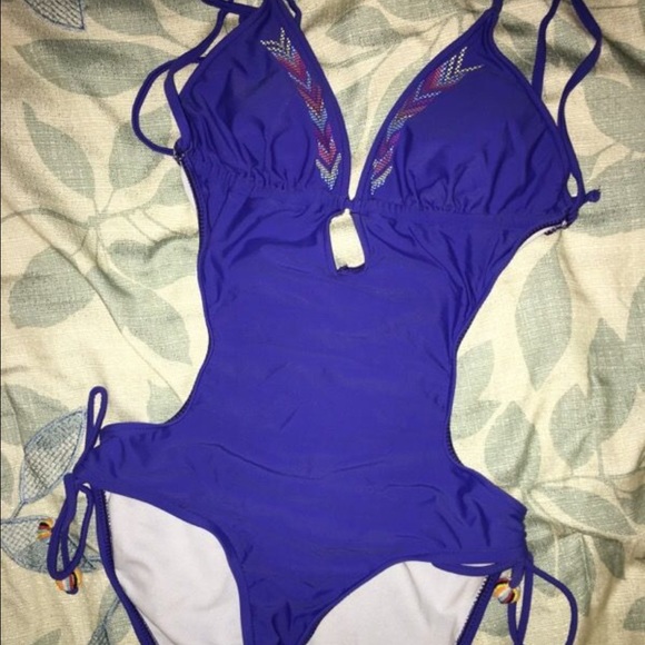 SOLD!! Blue monokini swimsuit
