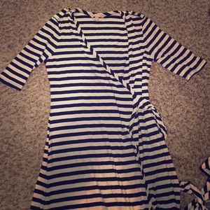 Banana Republic Striped Wrap Dress Medium