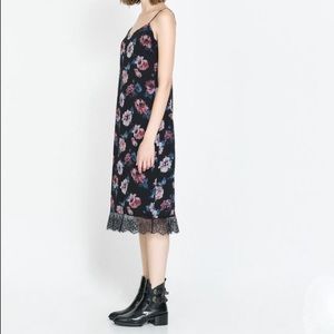 Zara Floral Lace Trim Lingerie Style Dress!