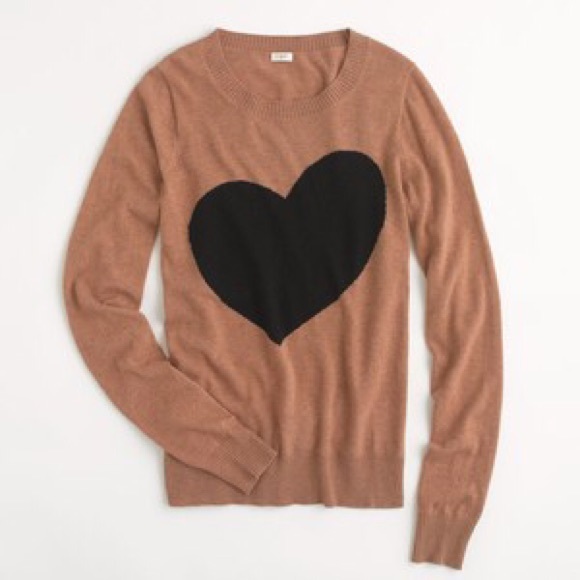 Jcrew Heart Crewneck Sweater