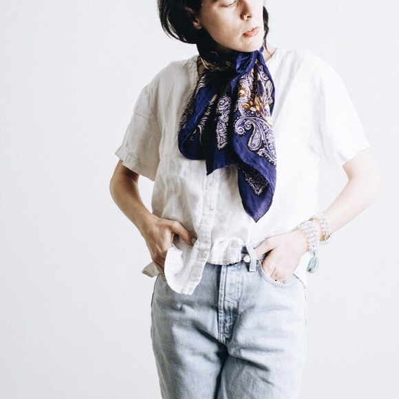 Linen button up top