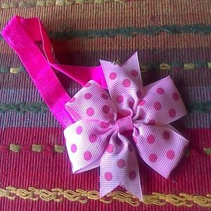 NEW Hair Bow Headband Polka Dot
