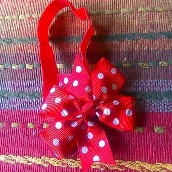 NEW Hair Bow Headband Polka Dot
