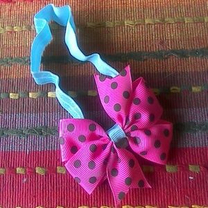 NEW Hair Bow Headband Polka Dot