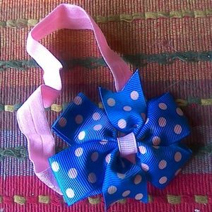 NEW Hair Bow Headband Polka Dot