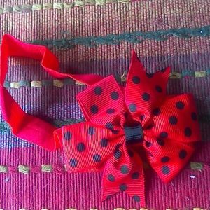 NEW Hair Bow Headband Polka Dot