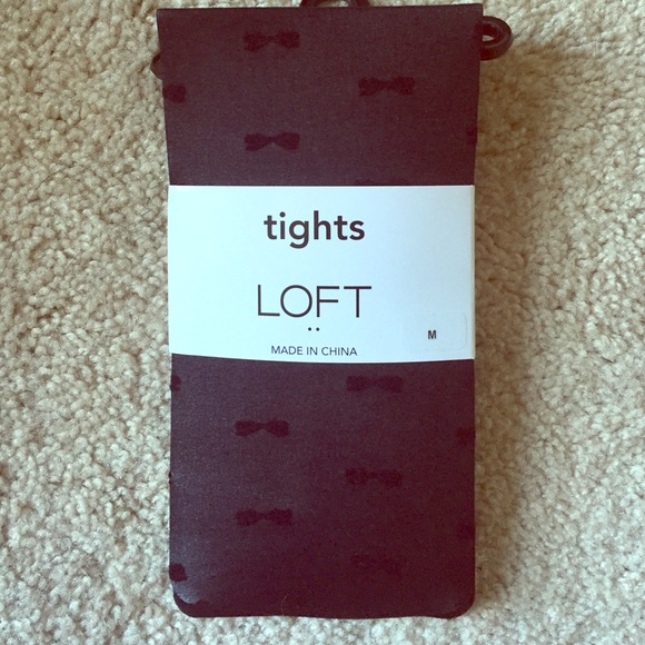 LOFT "bow" patterned tights