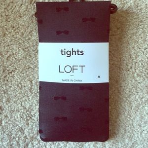 LOFT "bow" patterned tights