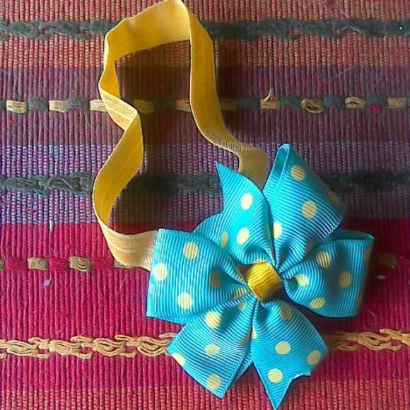 NEW Hair Bow Headband Polka Dot