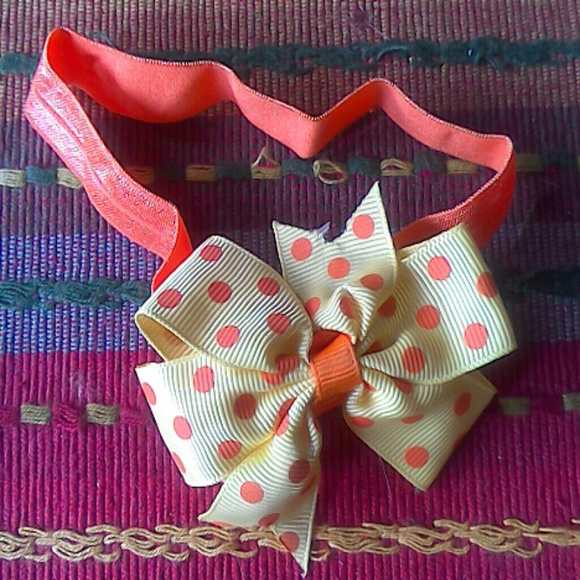 NEW Hair Bow Headband Polka Dot