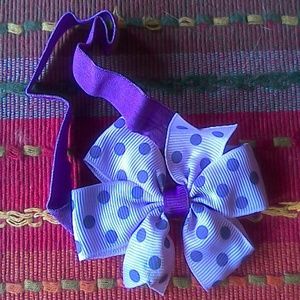 NEW Hair Bow Headband Polka Dot