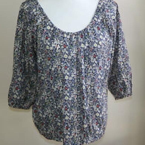 Jcrew Liberty Print Peasant Blouse