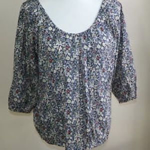 Jcrew Liberty Print Peasant Blouse