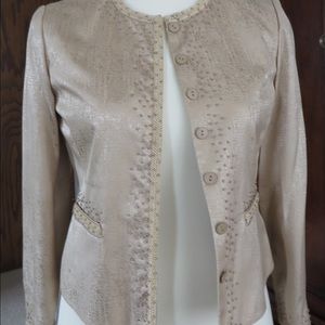 100 silk beautiful light gold evening suit