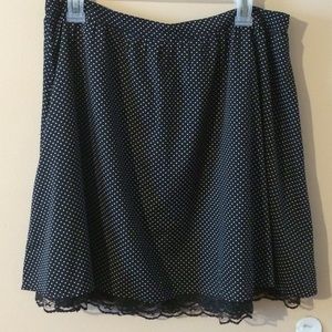 Black and white polka dot skirt