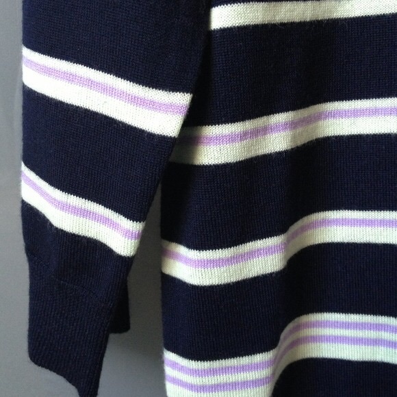 Jcrew Tippy Sweater in Navy w/Mint & Lavender