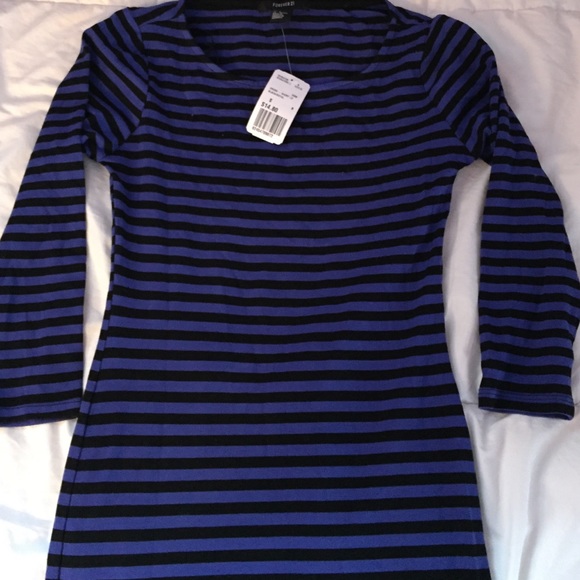Forever 21 Striped Long Sleeve Bodycon Dress