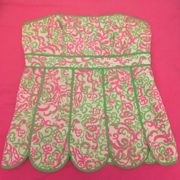 Lilly Pulitzer scalloped strapless top - size 2