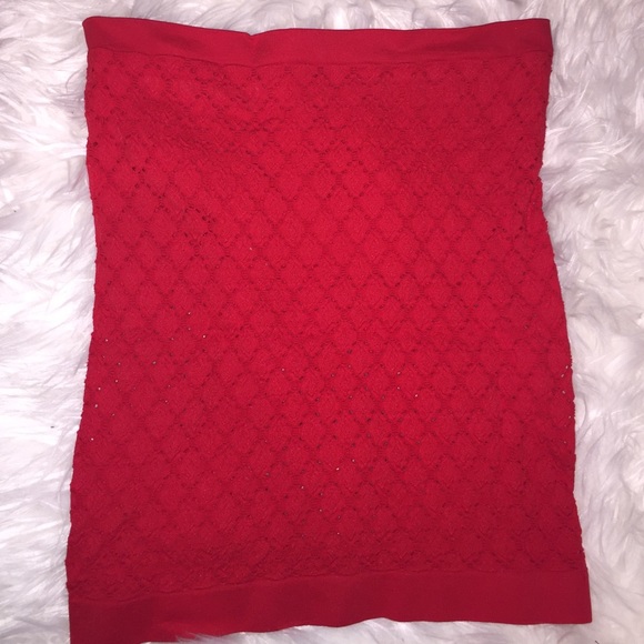 Strapless Red Top
