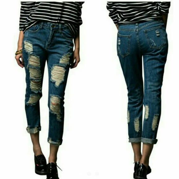 High waist ripped jeans size 2